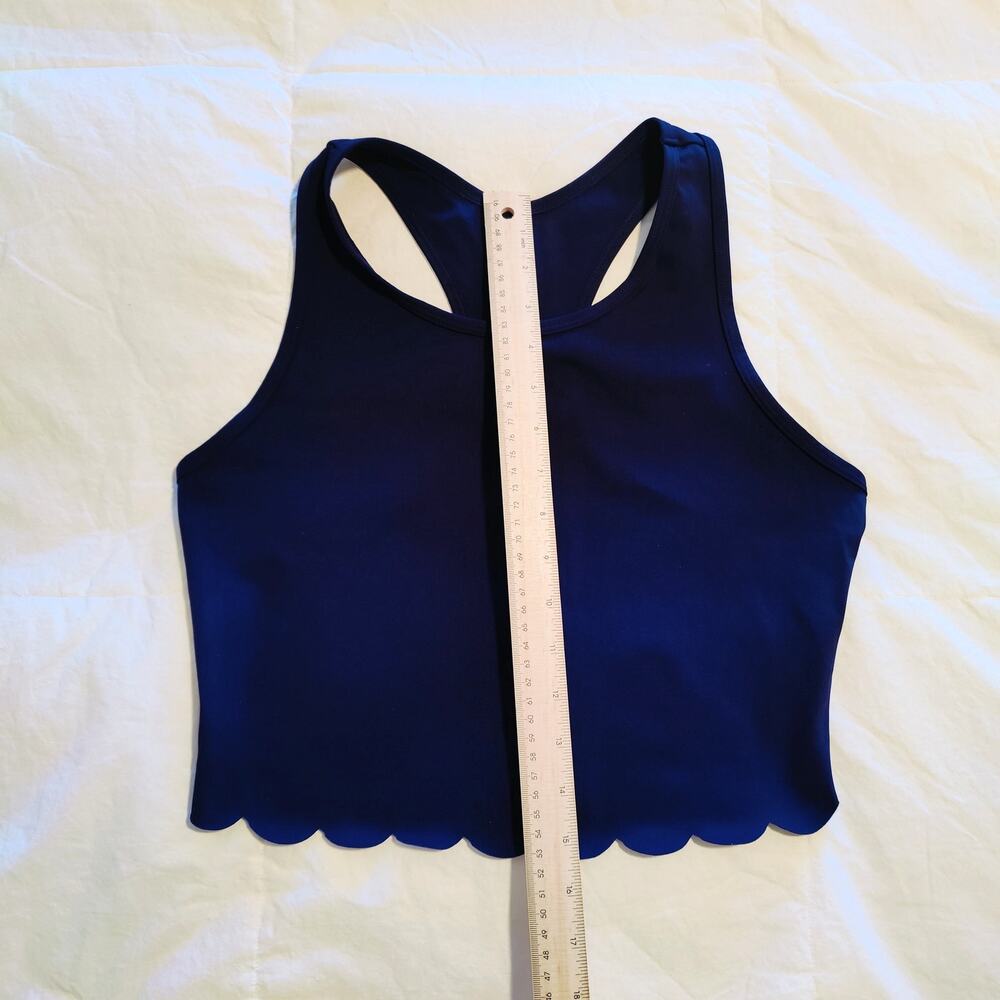 Attraco Navy Athletic Tank Sports Bra Scalloped Hem Activewear L - Picture 5 of 8